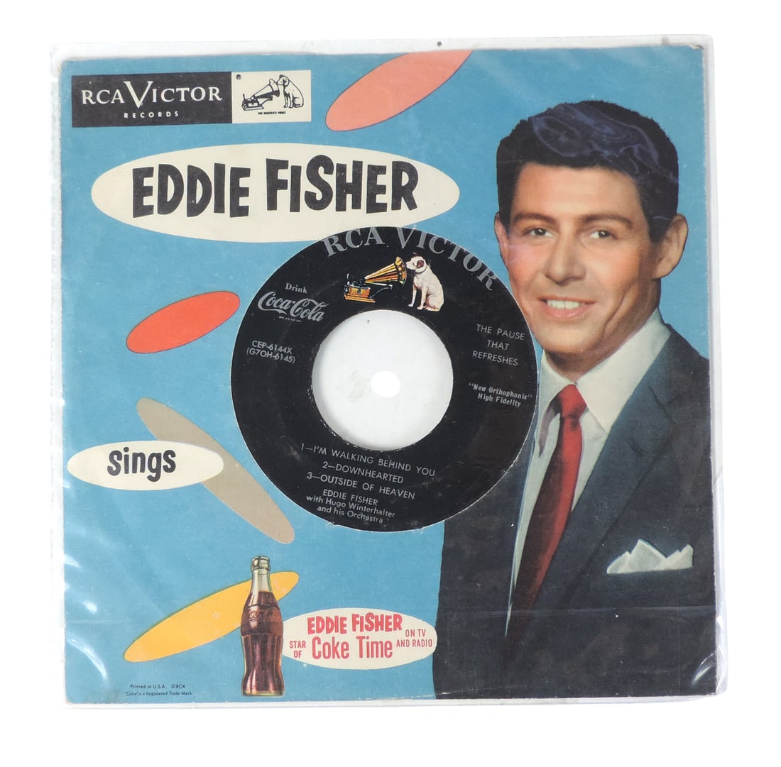 Coca-Cola Promotional Vinyl Record, 45 RPM w/orig paper sleeve featuring "Coke Time with Eddie Fi... - 2