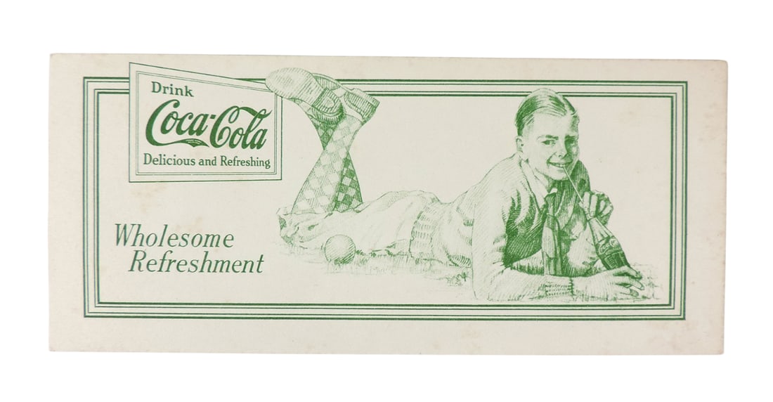 Coca-Cola Blotter for Bottle Sales, c.1929, "Wholesome Refreshment", Coca-Cola Trade Mark REG U.S... (1 of 1)