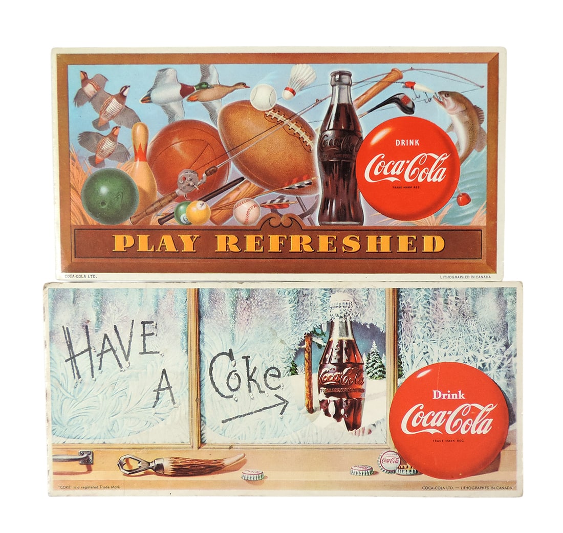 Coca-Cola Blotters (2), for Bottle Sales, c. mid 1900s, "Have A Coke" & "Play Refreshed", Coca-Cola (1 of 1)