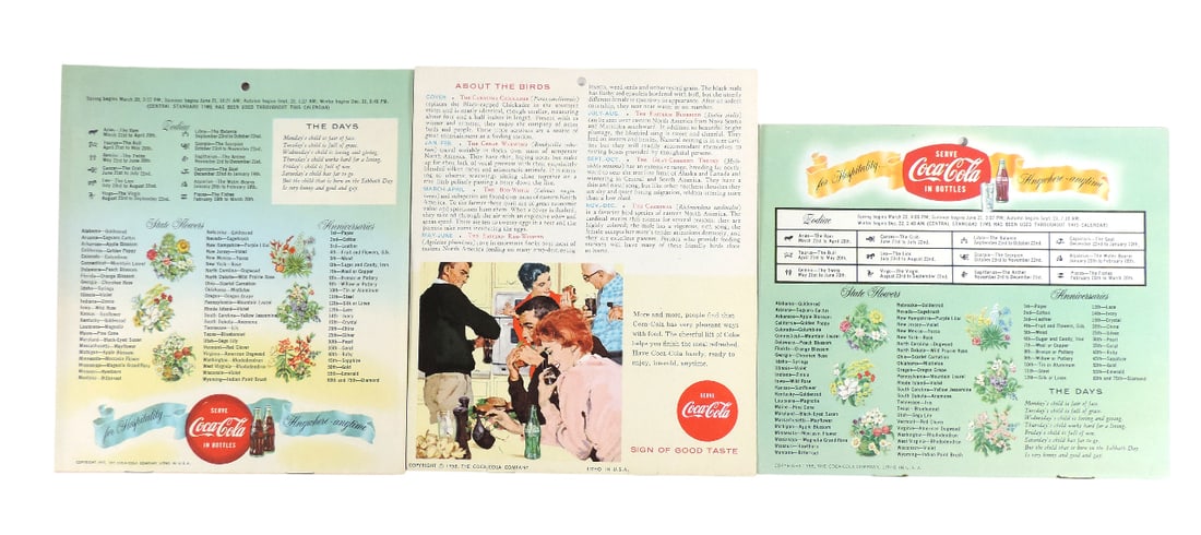 Coca-Cola Calendars (3), 1957 Home Calendar of Flower Prints, Selected by Margareta Salinger, The... - 2