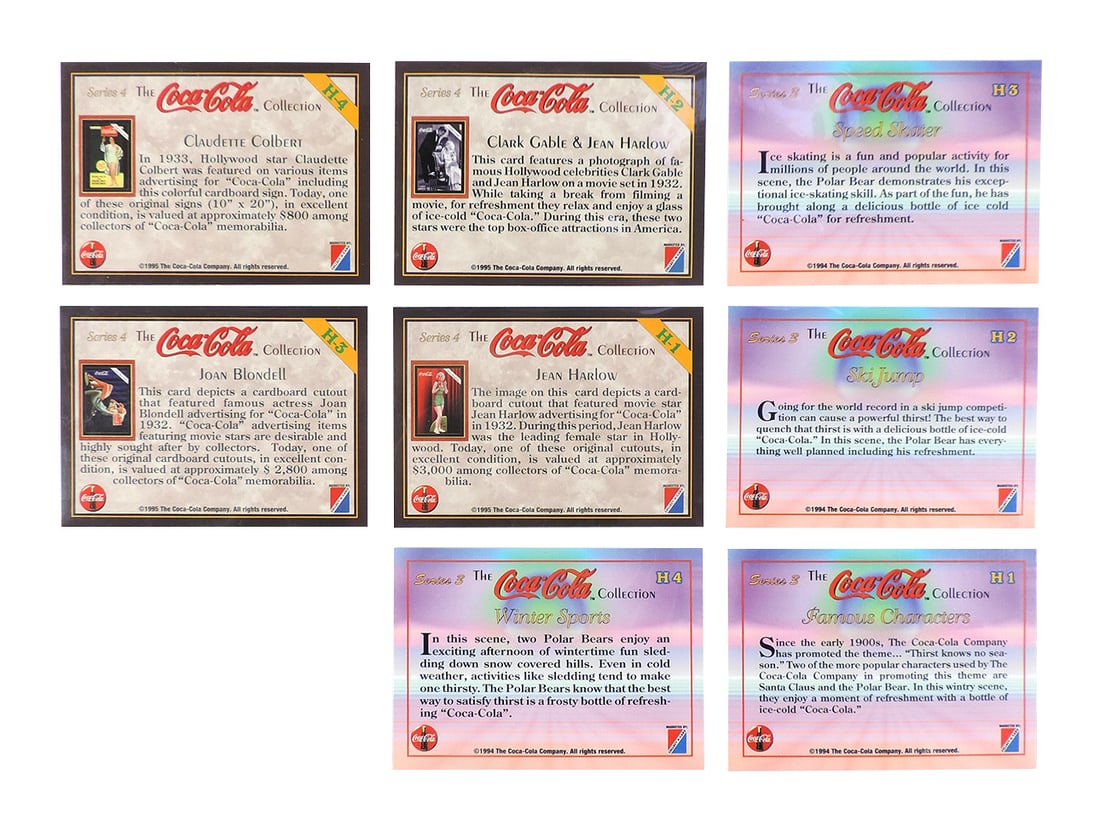 Coca-Cola Collector Cards (17), c.1994 complete set of Series 3, H1-H4 Hologram, features hologra... - 3