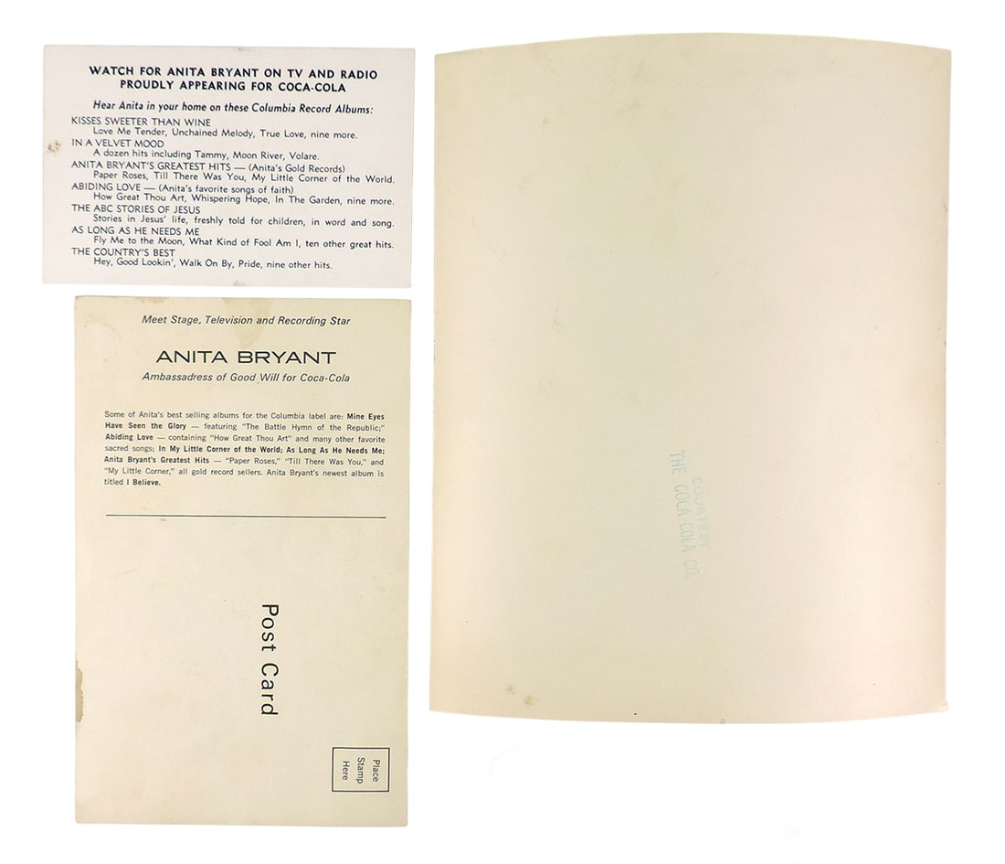 Coca-Cola Publicity Photographs (3), "Watch For Anita Bryant On TV and Radio Proudly Appearing Fo... - 2