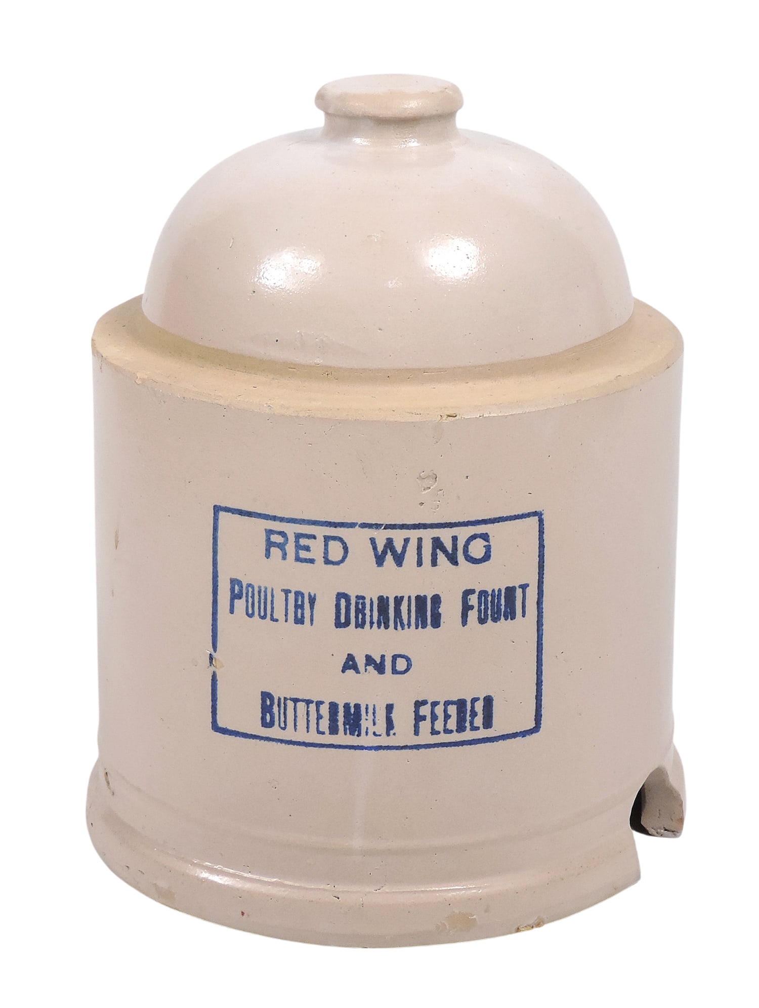 Red Wing Poultry Drinking Fount and Buttermilk Feeder, cute small size, small flakes/chips around... (1 of 3)