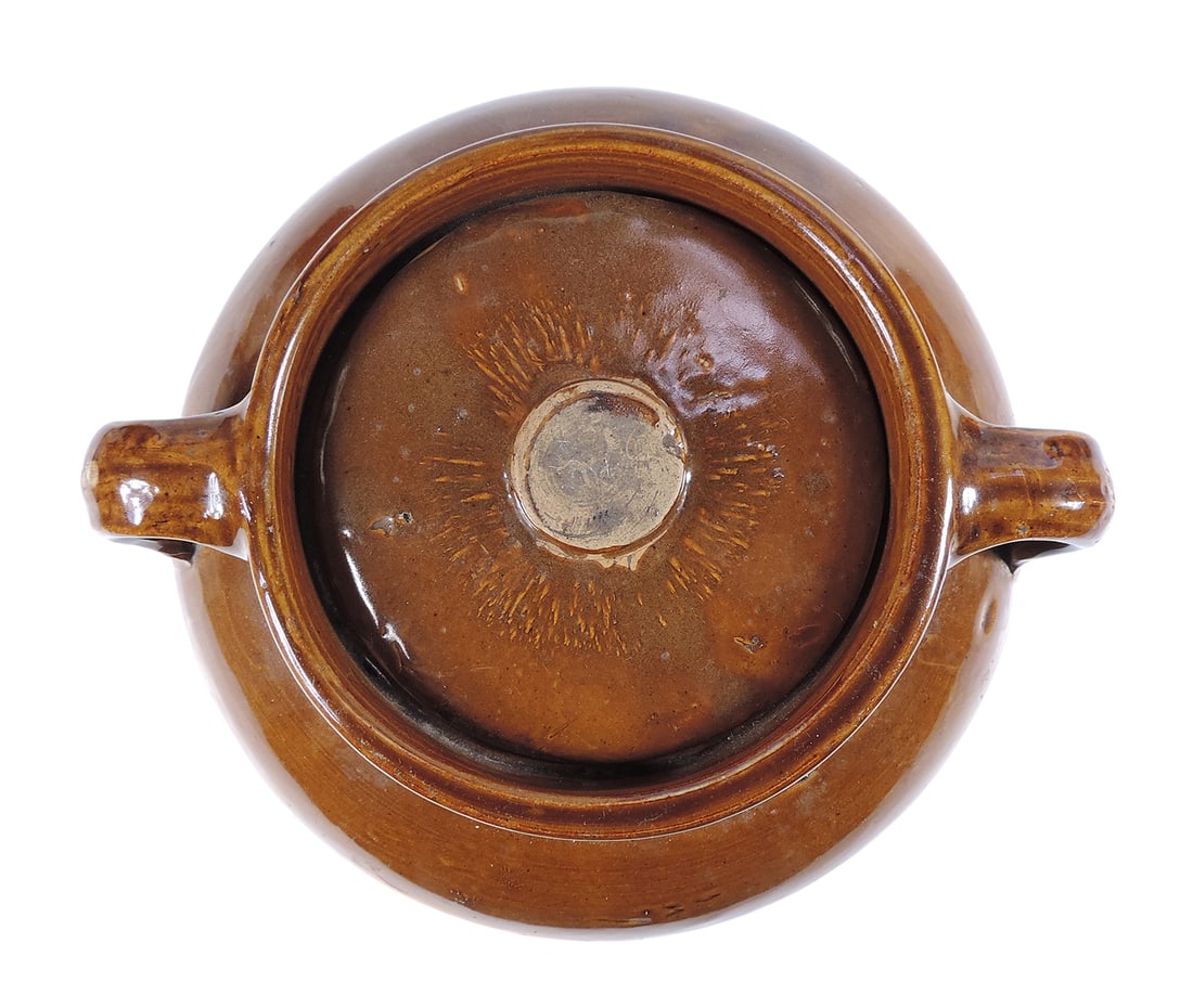 Red Wing Advertising Bean Pot w/Lid, stamped Compliments of Whittemore Elevator Co., D.W. Ault, M... - 5