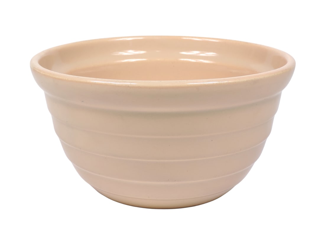 Advertising Mixing Bowl from Bruce Supply- Adair, Iowa, molded beehive yellow ware, earlier 1900s... - 3