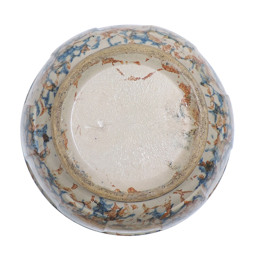 Red Wing Spongeware #7 Cap Bowl, produced by the Red Wing Union Stoneware Co., molded full panel ... - 3