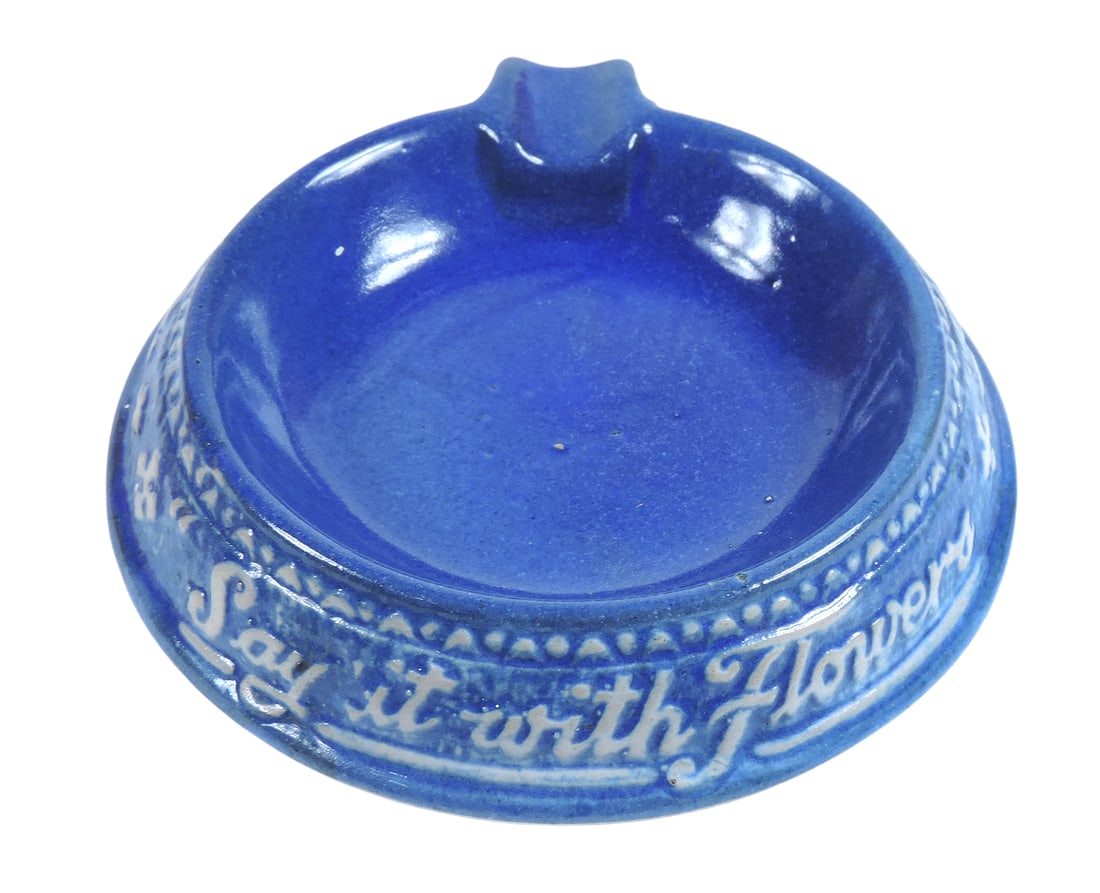 Western Stoneware Company Ashtrays (2), maple leaf w/grey & orange glaze, embossed The Western St... - 2