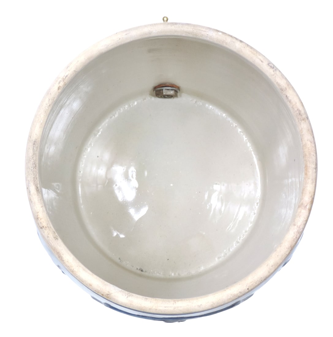 Western Stoneware Cupid 6 Gallon Water Cooler w/orig lid, embossed 6 near base on front, factory ... - 5