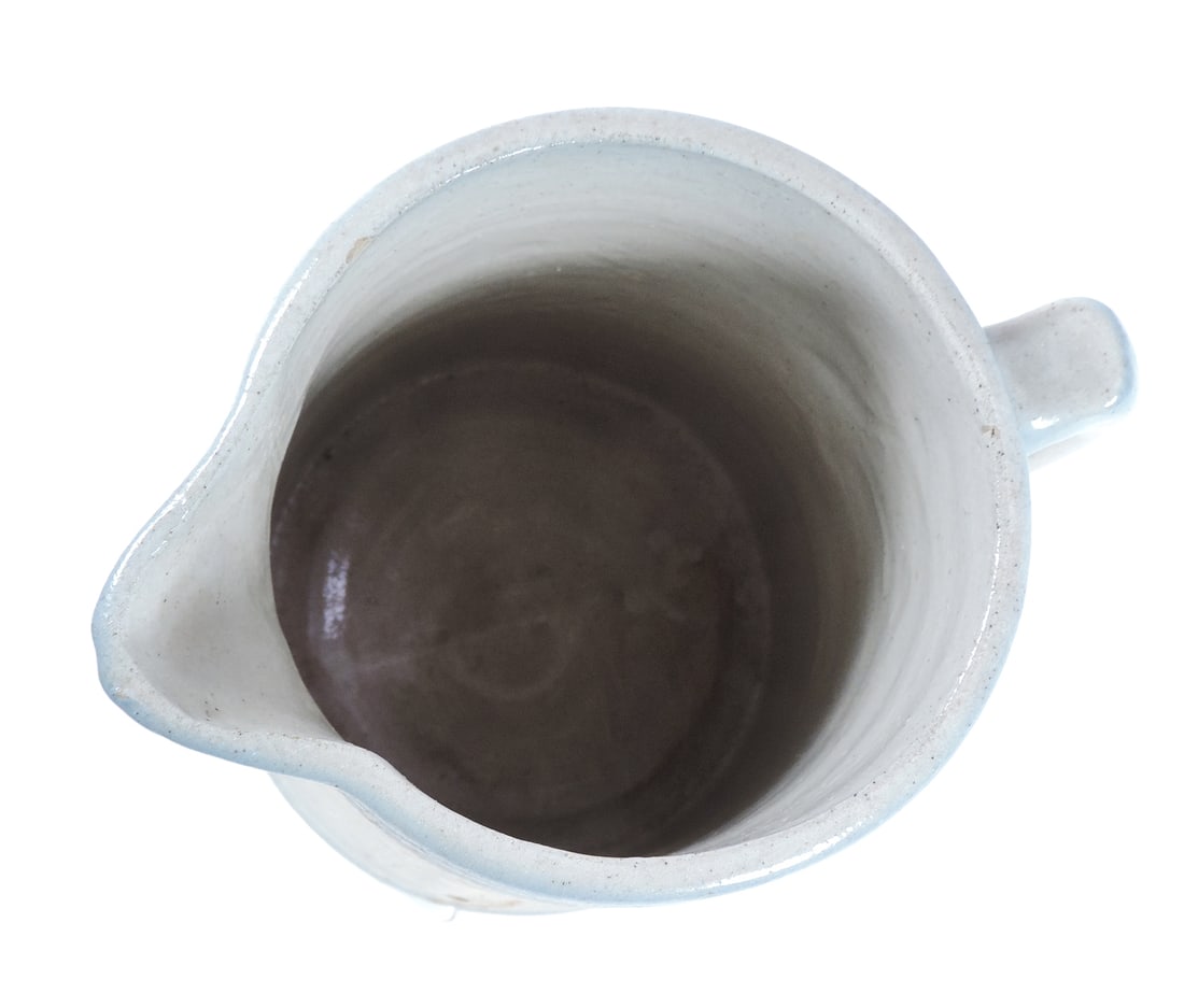 Brush McCoy Good Luck Pitcher w/embossed swastika (used as a symbol of good luck/prosperity in many - 4