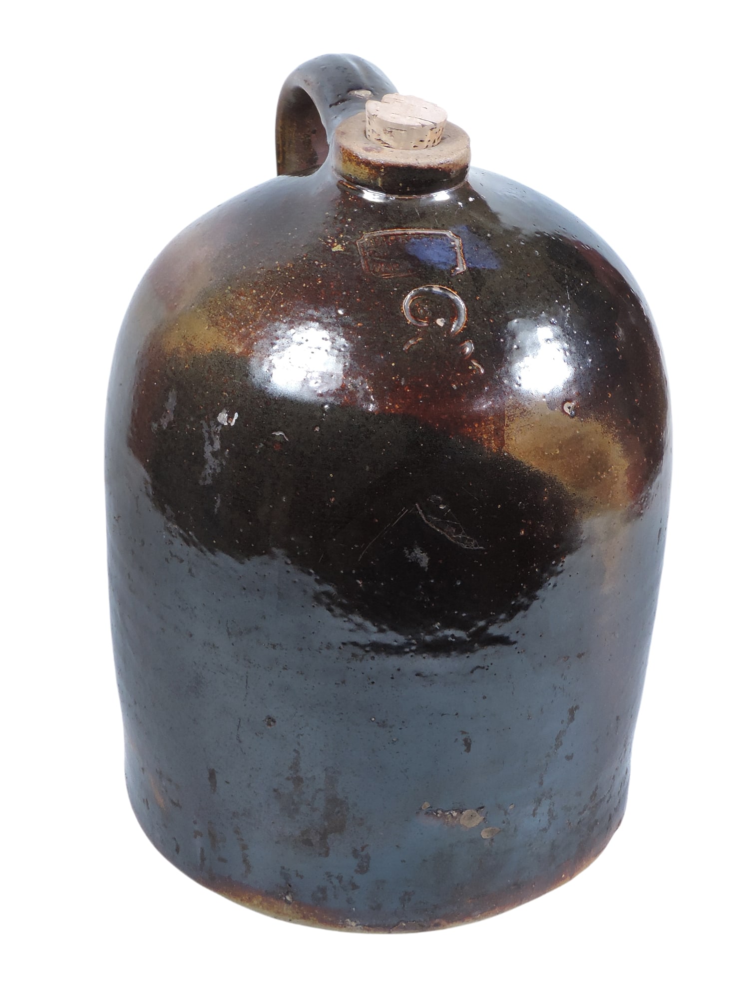 Beck Brothers Pottery Stoneware Whiskey Jug, Parish Iowa, Rare, stamped Beck & Bro. Pottery Paris... (1 of 3)