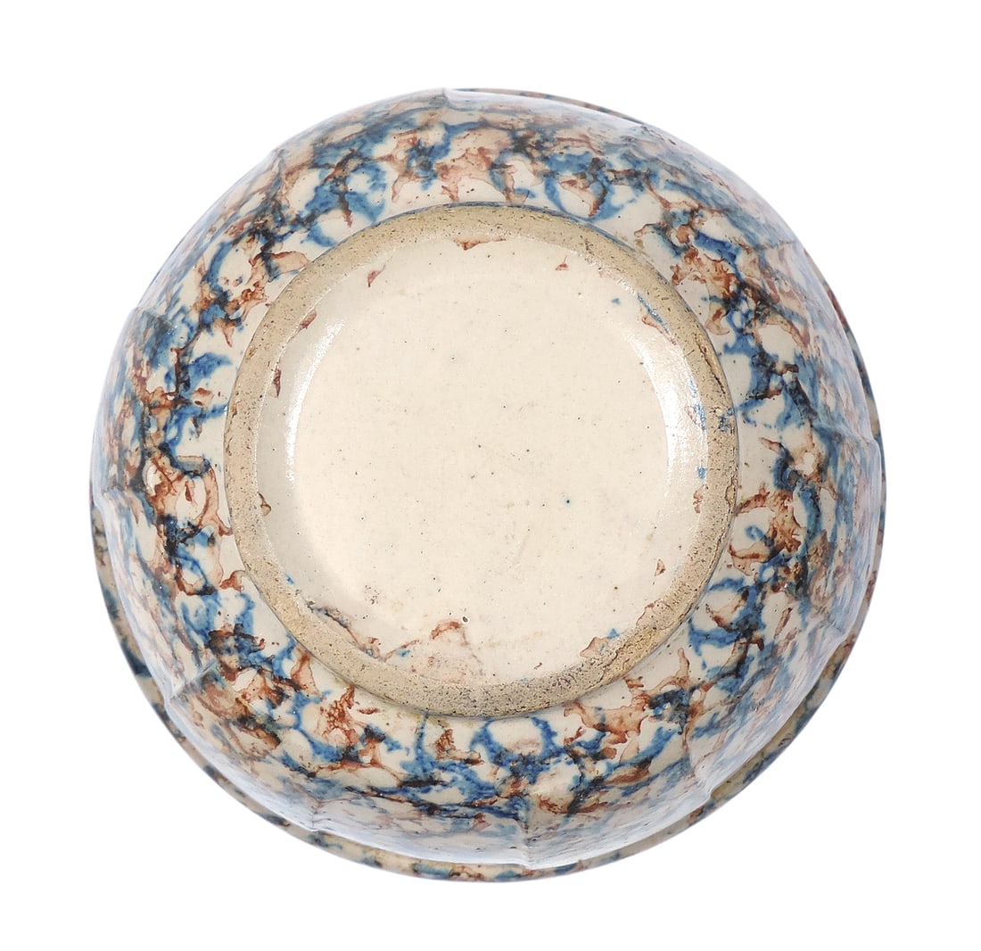 Red Wing Advertising Cap Bowl, blue/rust spongeware full panel design, stenciled It Pays To Mix W... - 3