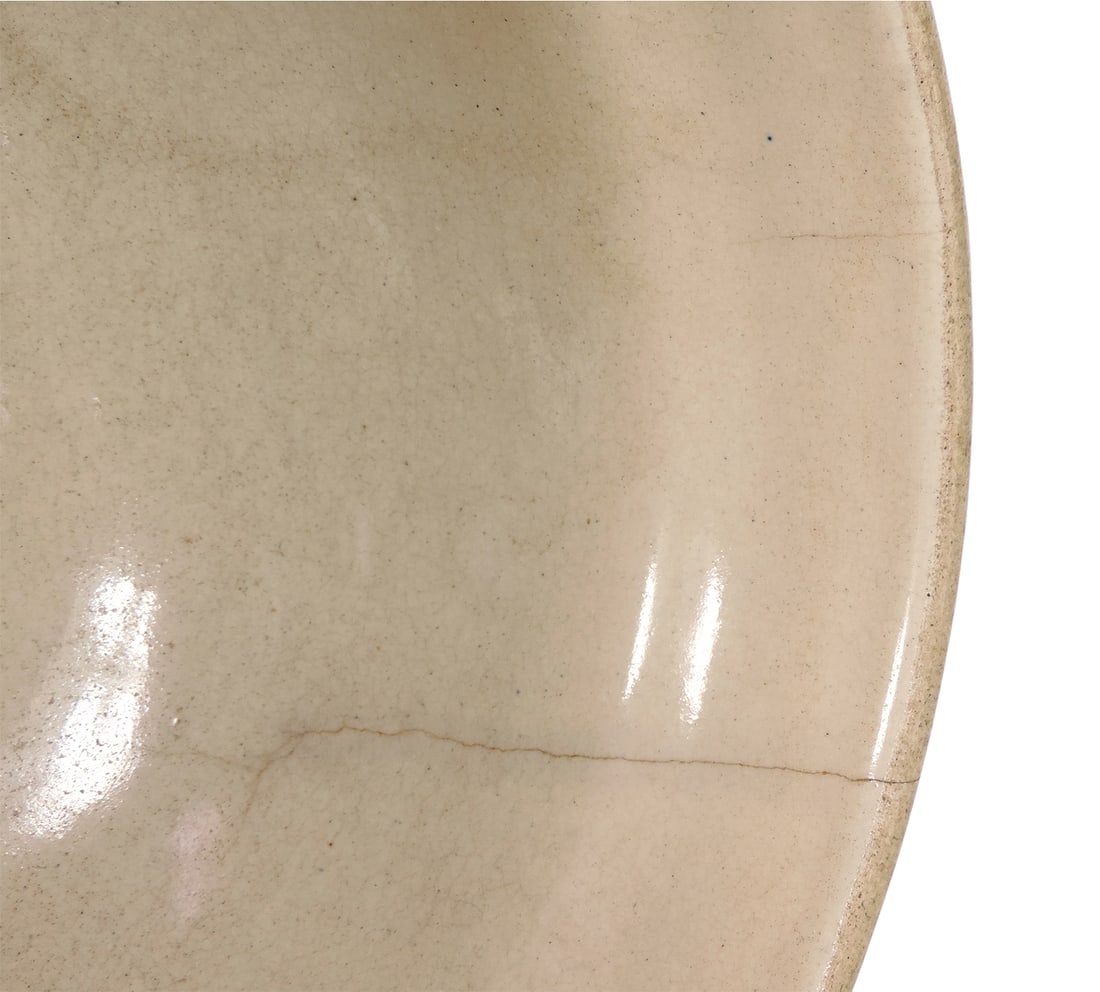 Red Wing Advertising Cap Bowl, blue/rust spongeware ribbed design, stenciled It Pays To Mix With ... - 4