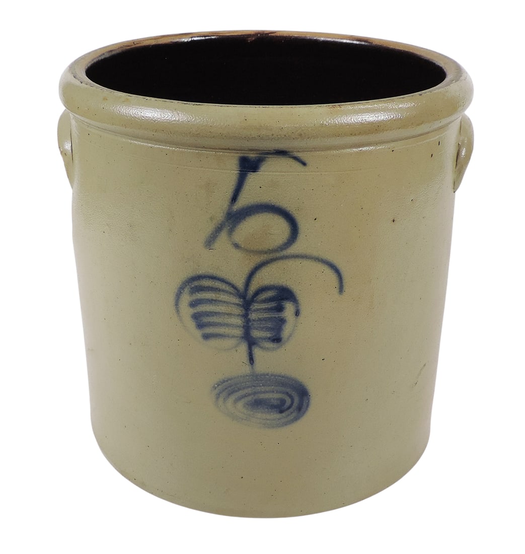 Red Wing Salt Glaze 5 Gallon Rib Cage w/Target, unmarked Red Wing, hand-painted number & decoration (1 of 3)