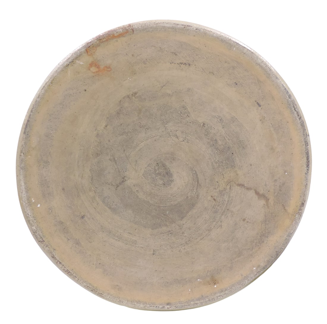 Red Wing Salt Glaze 6 Gallon Leaf Crock, unmarked Red Wing w/hand-painted cobalt blue Leaf & No. 6, - 4