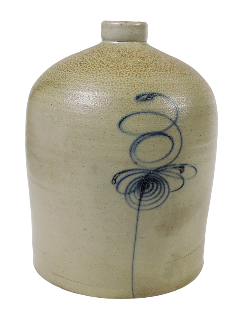 Red Wing Salt Glaze 3 Gallon Jug, (unmarked), hand-thrown w/hand-painted cobalt blue Target /Bee... (1 of 3)