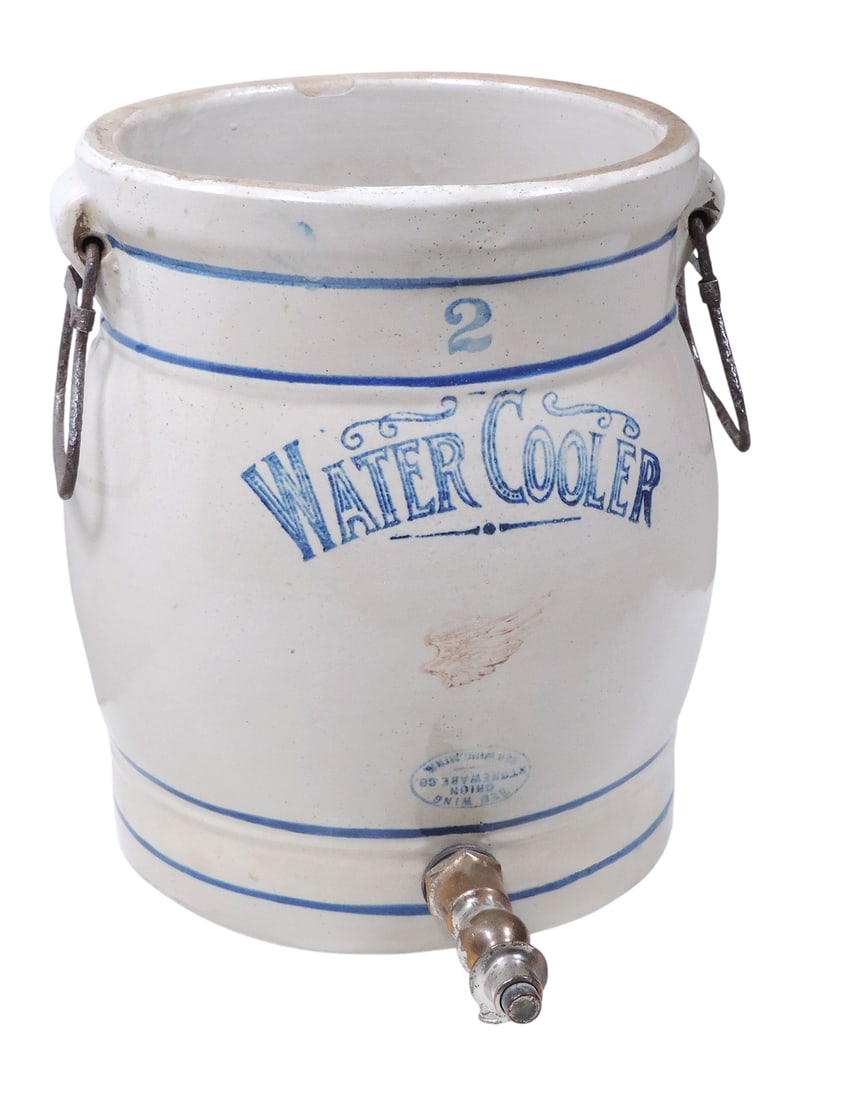 Red Wing 2 Gallon Water Cooler w/wire handles & spigot, small wing, RARE upside down RW Union Sto... (1 of 5)
