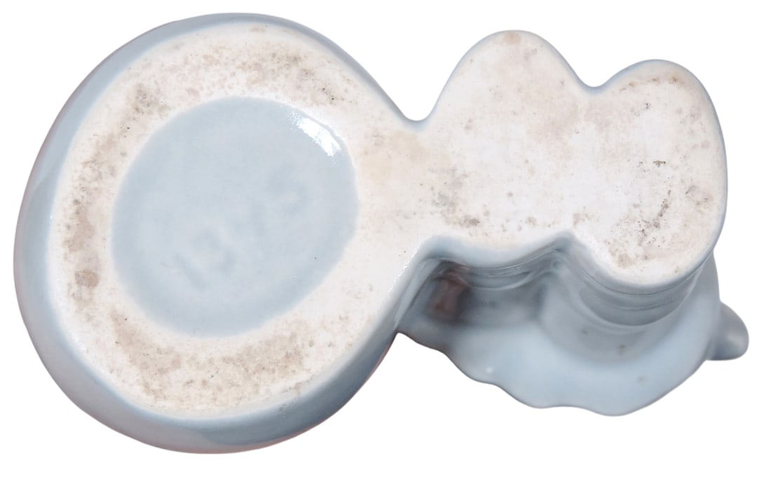 Red Wing Art Pottery (2), #1345 Figural Girl Planter, gray w/pink interior & same colored #1357 v... - 3