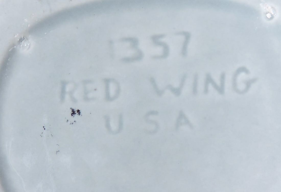 Red Wing Art Pottery (2), #1345 Figural Girl Planter, gray w/pink interior & same colored #1357 v... - 4