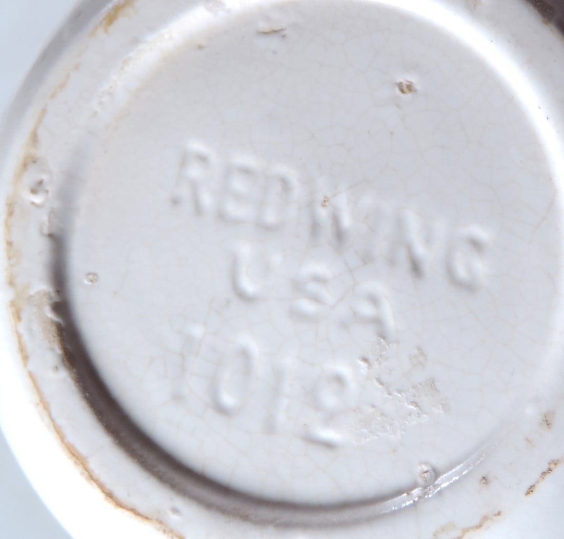 Red Wing Art Pottery (3), #1012 matching pair of Magnolia pitchers & #975 Magnolia vase, all in e... - 4