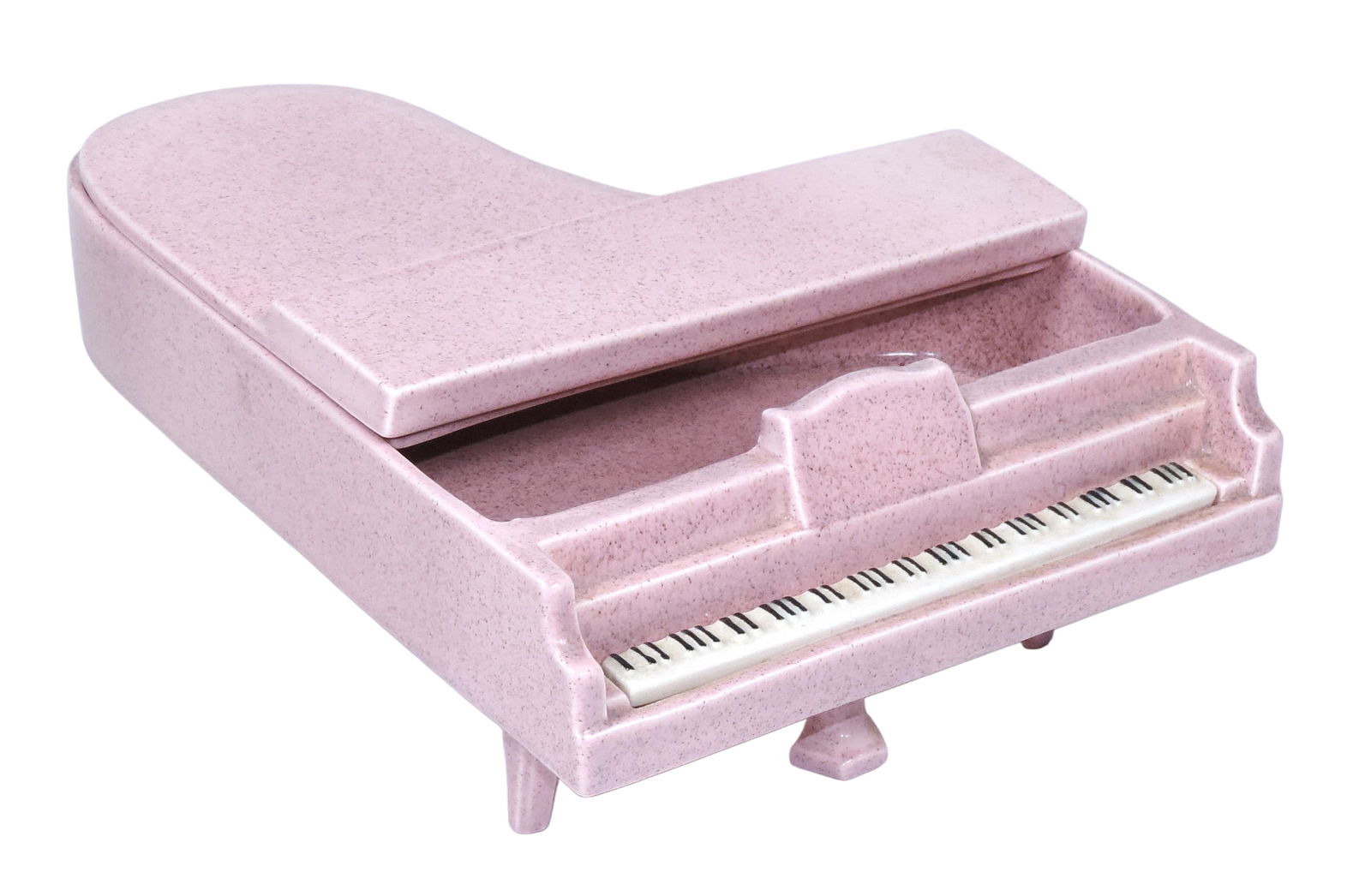 Red Wing Grand Piano Planter, Mid-Century Modern Art Pottery, embossed Red Wing USA M1525 in Flec...: Red Wing Grand Piano Planter, Mid-Century Modern Art Pottery, embossed Red Wing USA M1525 in Fleck Zephyr Pink, c. mid 1900s, Exc cond, H 4.5 x W 8.5 x L 11 in.