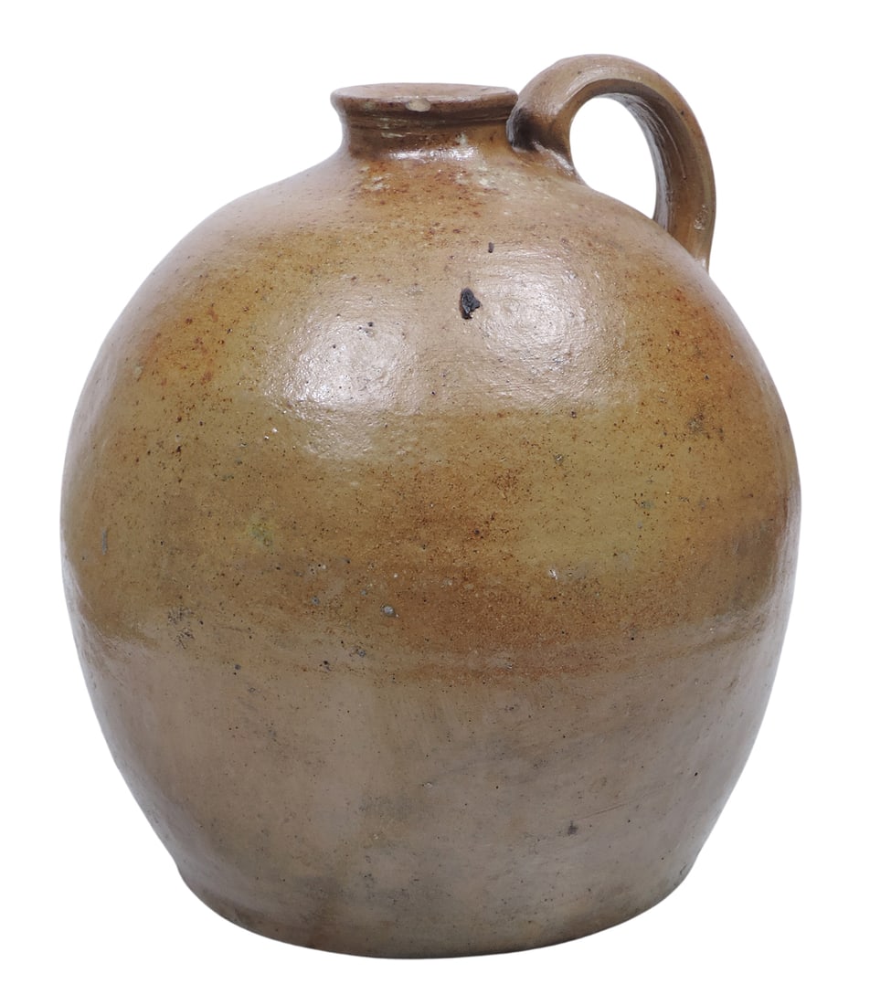 Ovoid Salt Glaze Stoneware Jug w/rounded spout & loop handle, unmarked, tiny nick on spout rim & ... - 2