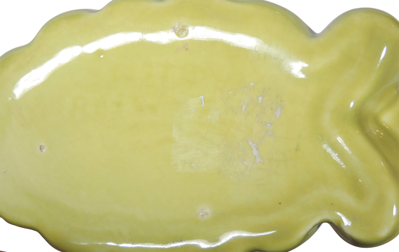 Red Wing Art Pottery (3), #859 citron yellow vase w/gray interior, same colored #735 Cornucopia v... - 4