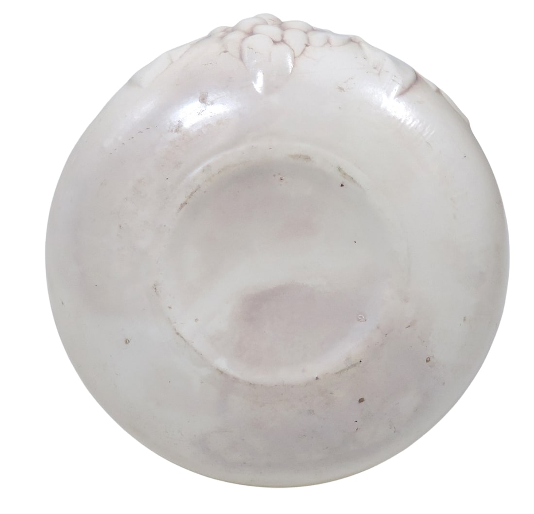 Red Wing Art Pottery Pitcher, #616, Antique White w/Grape Cluster, Exc cond, H 11 x W 9 (base) in. - 2