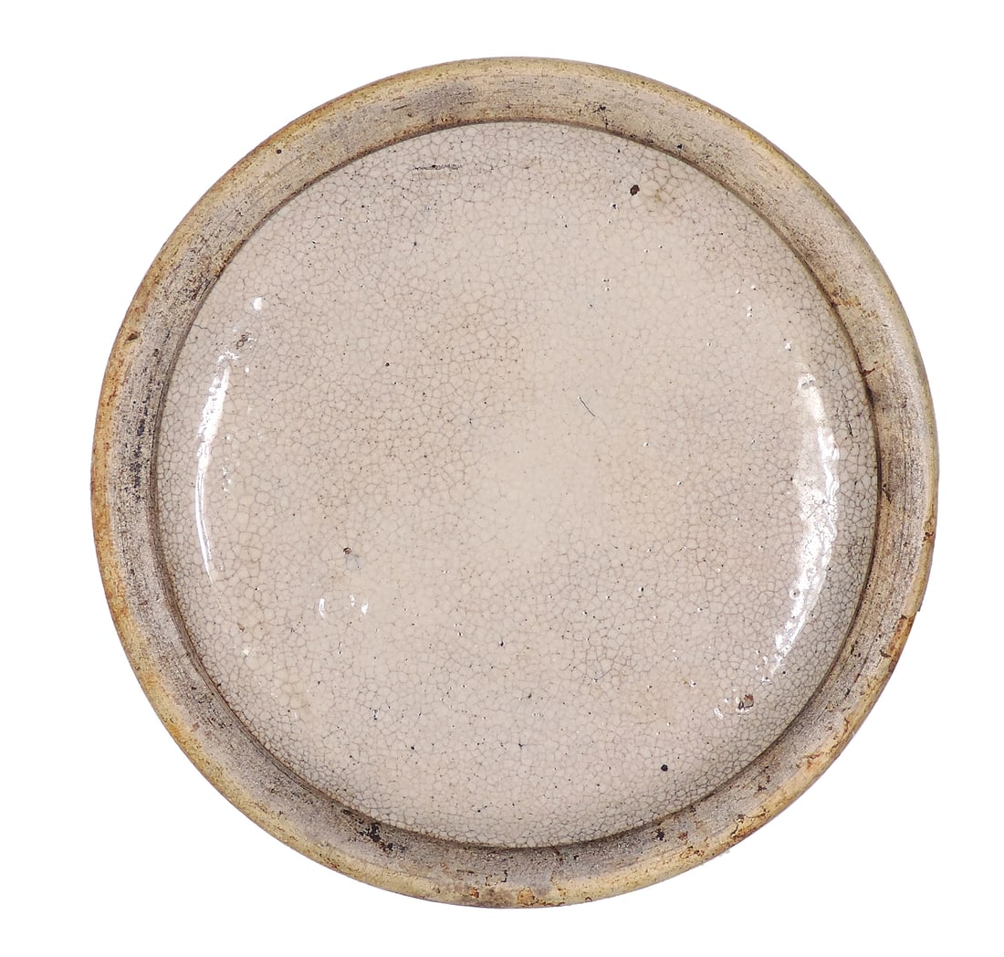 Western Stoneware 3# Butter Crock, impressed 3 on bottom of lid & crock, missing wire/wooden hand... - 5