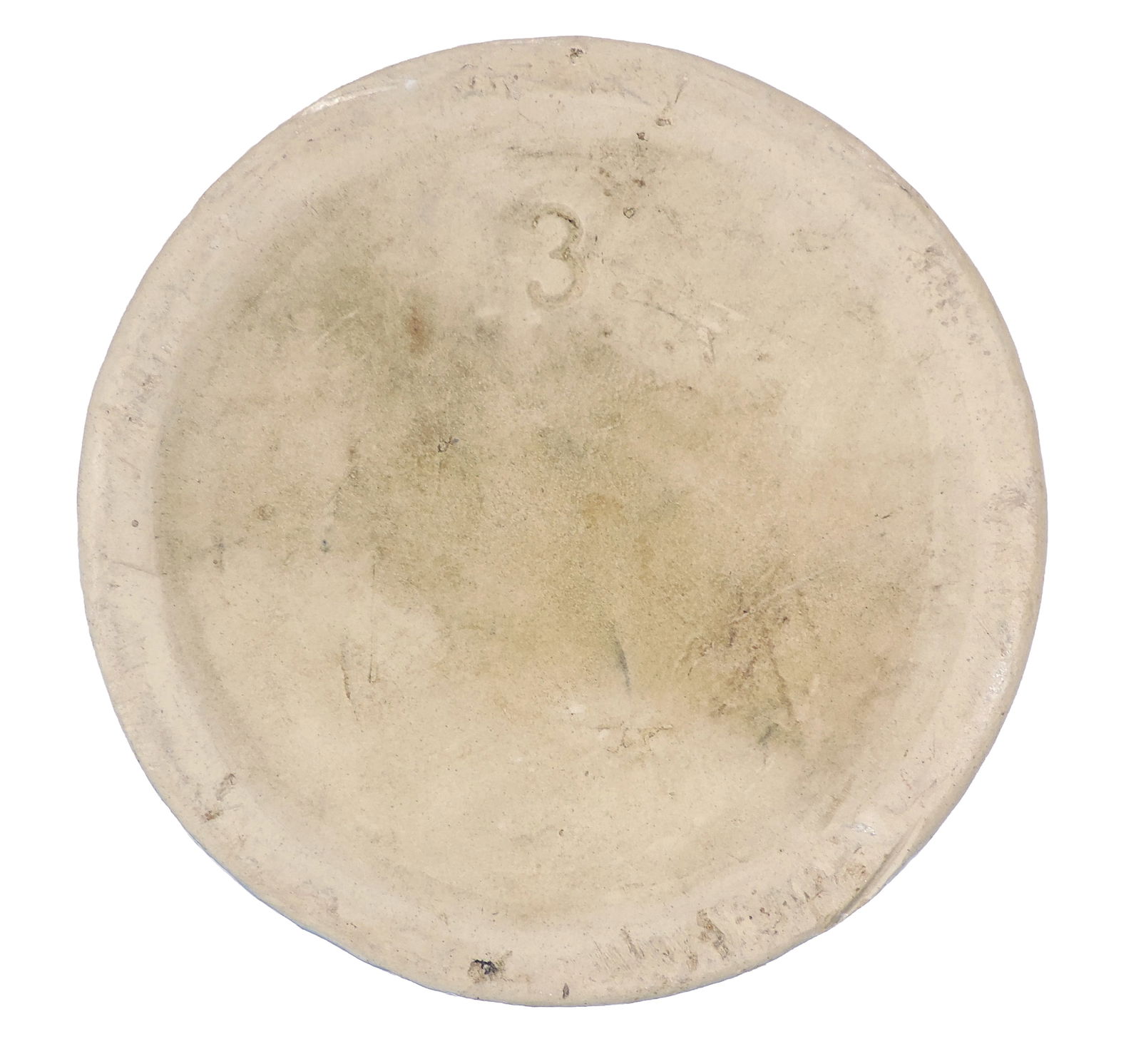 Western Stoneware 3# Butter Crock, impressed 3 on bottom of lid & crock, missing wire/wooden hand... - 6