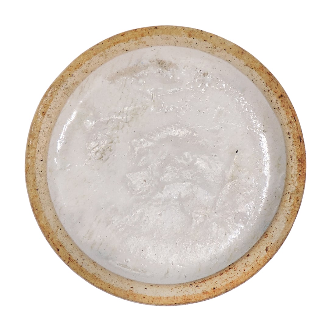 Blue & White Hanging Salt Box, deep cobalt leaf pattern, Exc+ cond w/no chips or cracks, H 5.5 x ... - 7