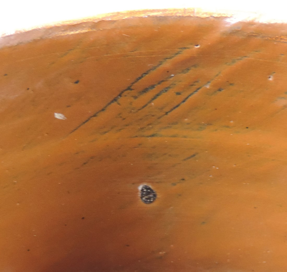 Stoneware 1 Gallon Salt Glaze Crock, unmarked, hand painted blue floral design, applied lug handles - 4