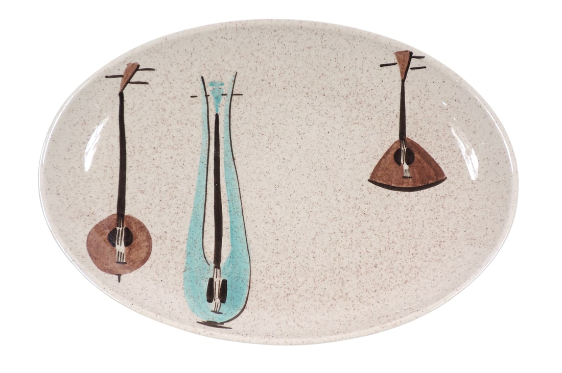 Red Wing Lute Song Serving Platter & Bowl (2), Mid-Century Modern, platter stamped True China Red... - 3