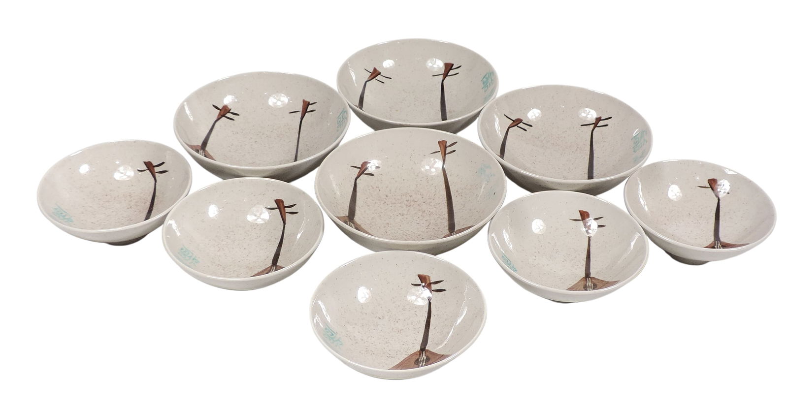 Red Wing Lute Song Bowls (9), Mid-Century Modern, True China porcelain w/glossy finish, 2 of the ... (1 of 2)