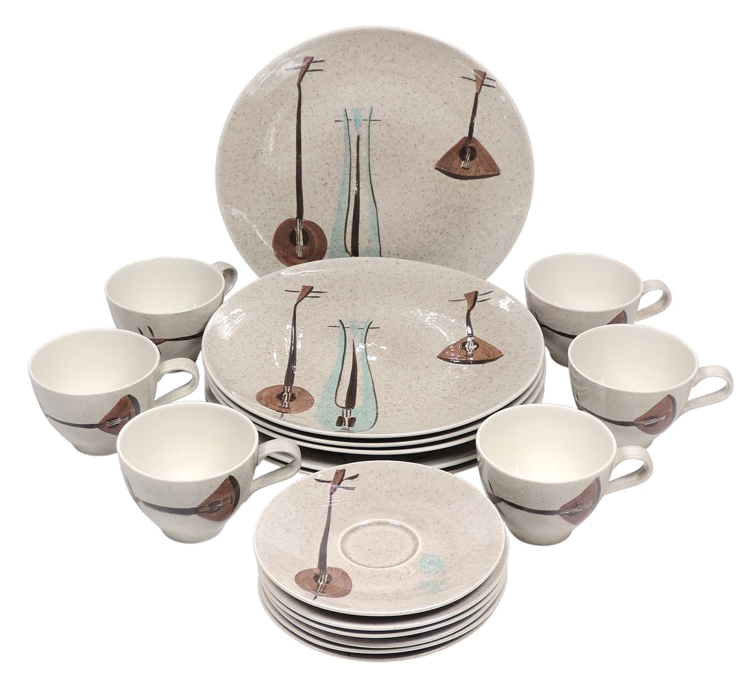 Red Wing Lute Song Dinner Plates, Cups & Saucers (18), Mid-Century Modern, plates stamped True Ch... (1 of 1)