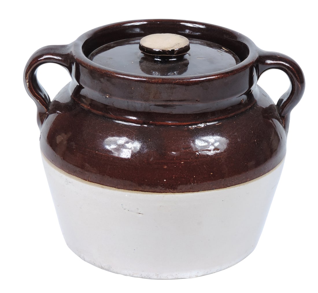 Red Wing Advertising Bean Pot w/Lid, Spencer Cement Block Works Phone 550-Z-Spencer, Iowa Concret... - 2