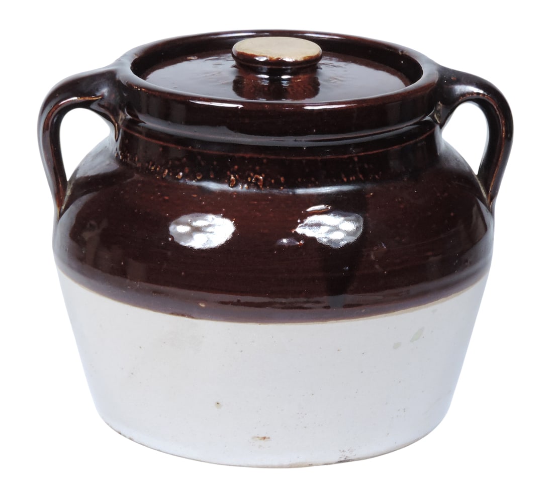 Red Wing Advertising Bean Pot w/Lid, Pooley Lumber Co.-Green Iowa-Phone 43 Quality and Service, s... - 2