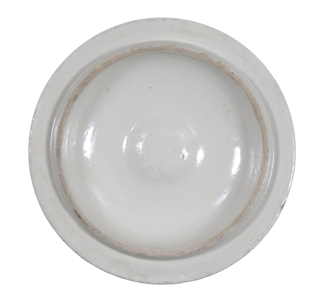 Red Wing 4 Gallon bar handled lid, impressed 4 on top, minor flake on interior center rim, o/wise... - 2