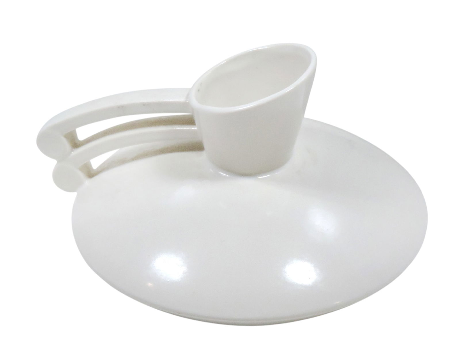 Red Wing Art Pottery, distinct Art Deco Pitcher Vase #1580 in Mat White, c.1958, Exc cond, H 5.5 ...: Red Wing Art Pottery, distinct Art Deco Pitcher Vase #1580 in Mat White, c.1958, Exc cond, H 5.5 x W 8.5 in. 