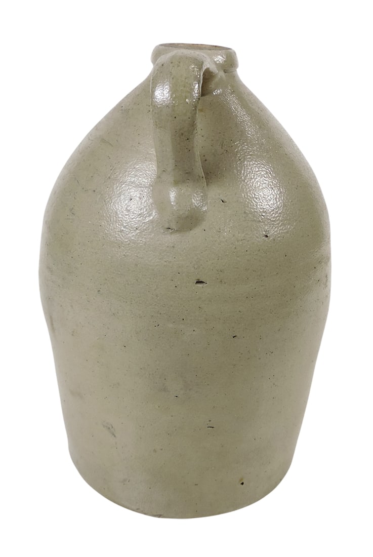 Stoneware Salt Glaze 2 Gallon Jug, unmarked w/hand-painted cobalt blue stylized floral design, ap... - 2