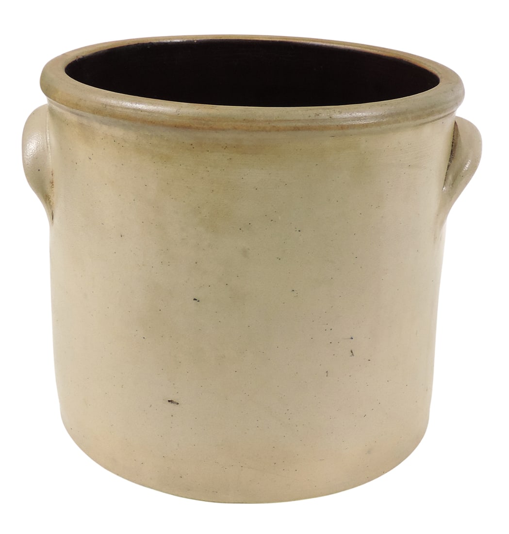 Eastern Stoneware 2 Gallon Crock, stamped John Burger Rochester (NY), salt glaze w/a hand-painted... - 2