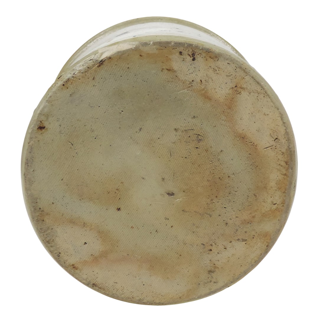 Eastern Stoneware 1 Gallon Crock, unmarked, hand-painted w/cobalt blue floral design, applied lug... - 2