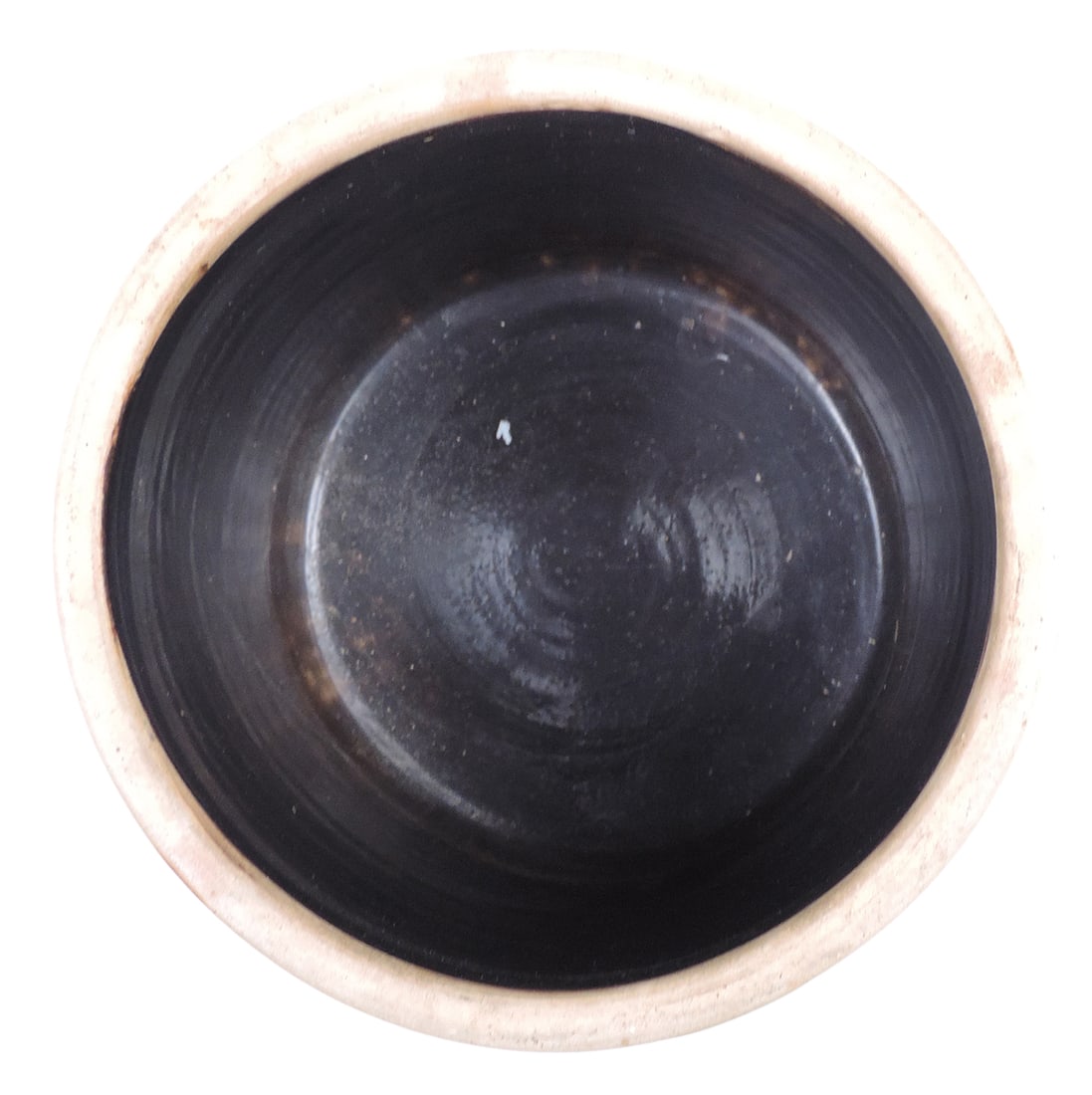 Eastern Stoneware 1 Gallon Crock, unmarked, hand-painted w/cobalt blue floral design, applied lug... - 3