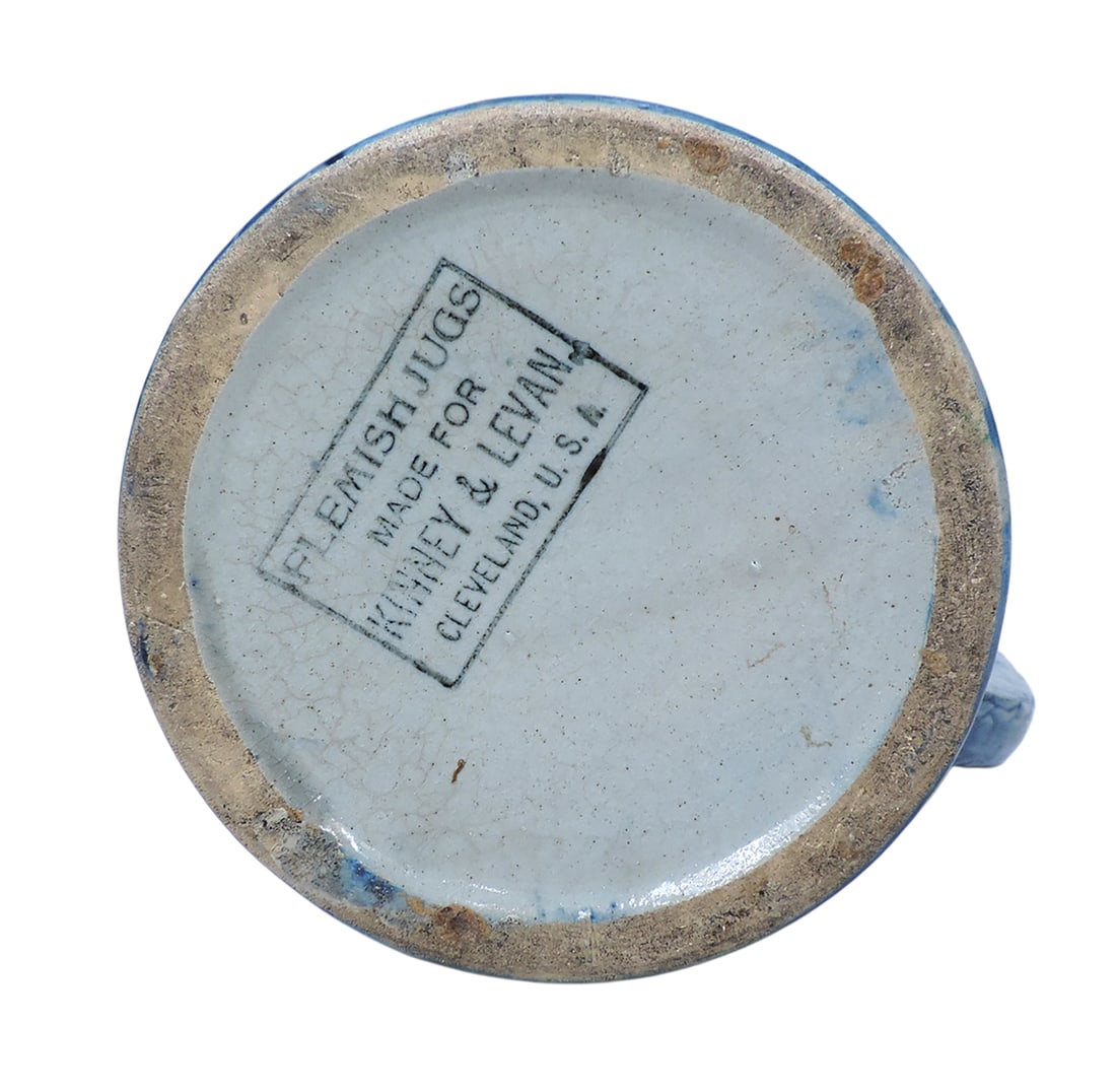 Flemish Stoneware Jug, stamped Flemish Jugs Made For Kinney & Levan-Cleveland, U.S.A. on bottom, ... - 4