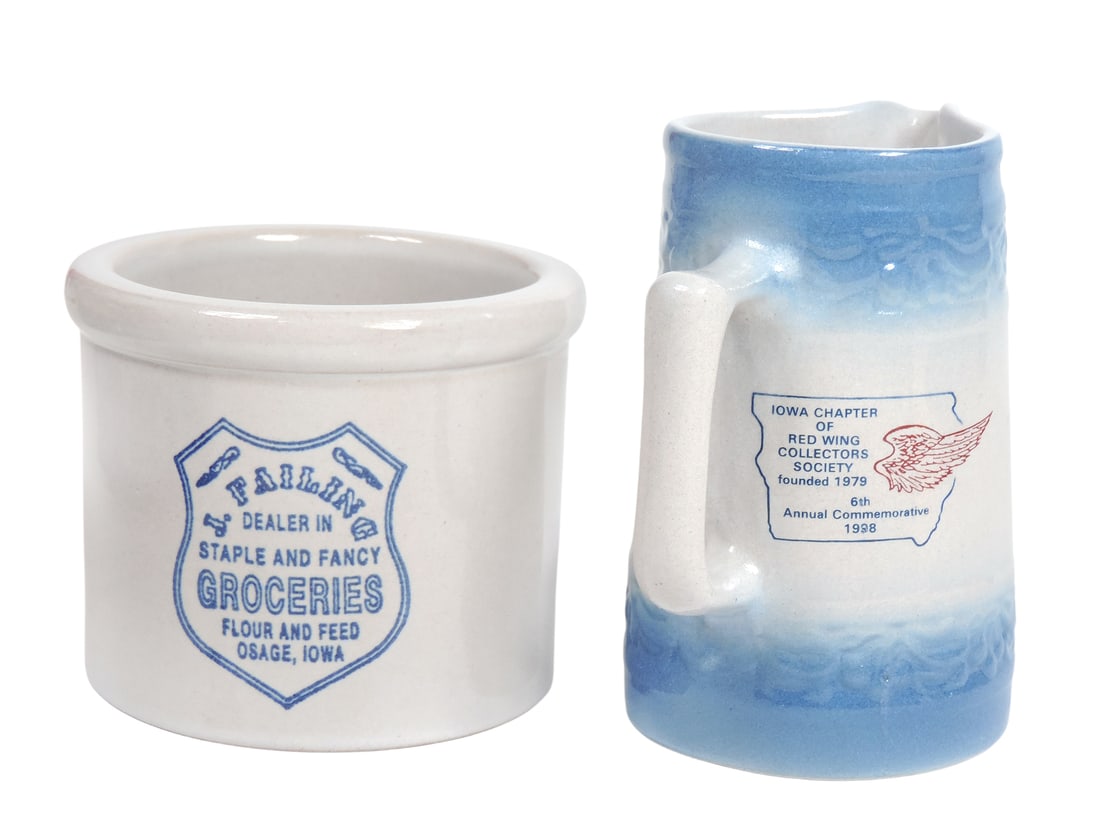 Red Wing Collectors Society Commemoratives (2), Pitcher stamped Iowa Chapter of Red Wing Collectors - 2