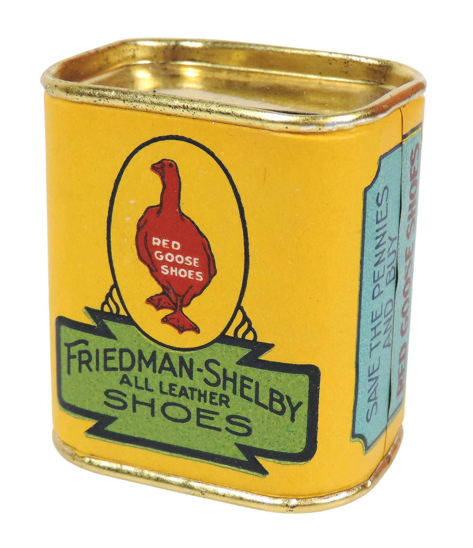 Red Goose Shoes Promotional Bank & Whistle, bank is advertising Friedman-Shelby all Leather Shoes... - 2