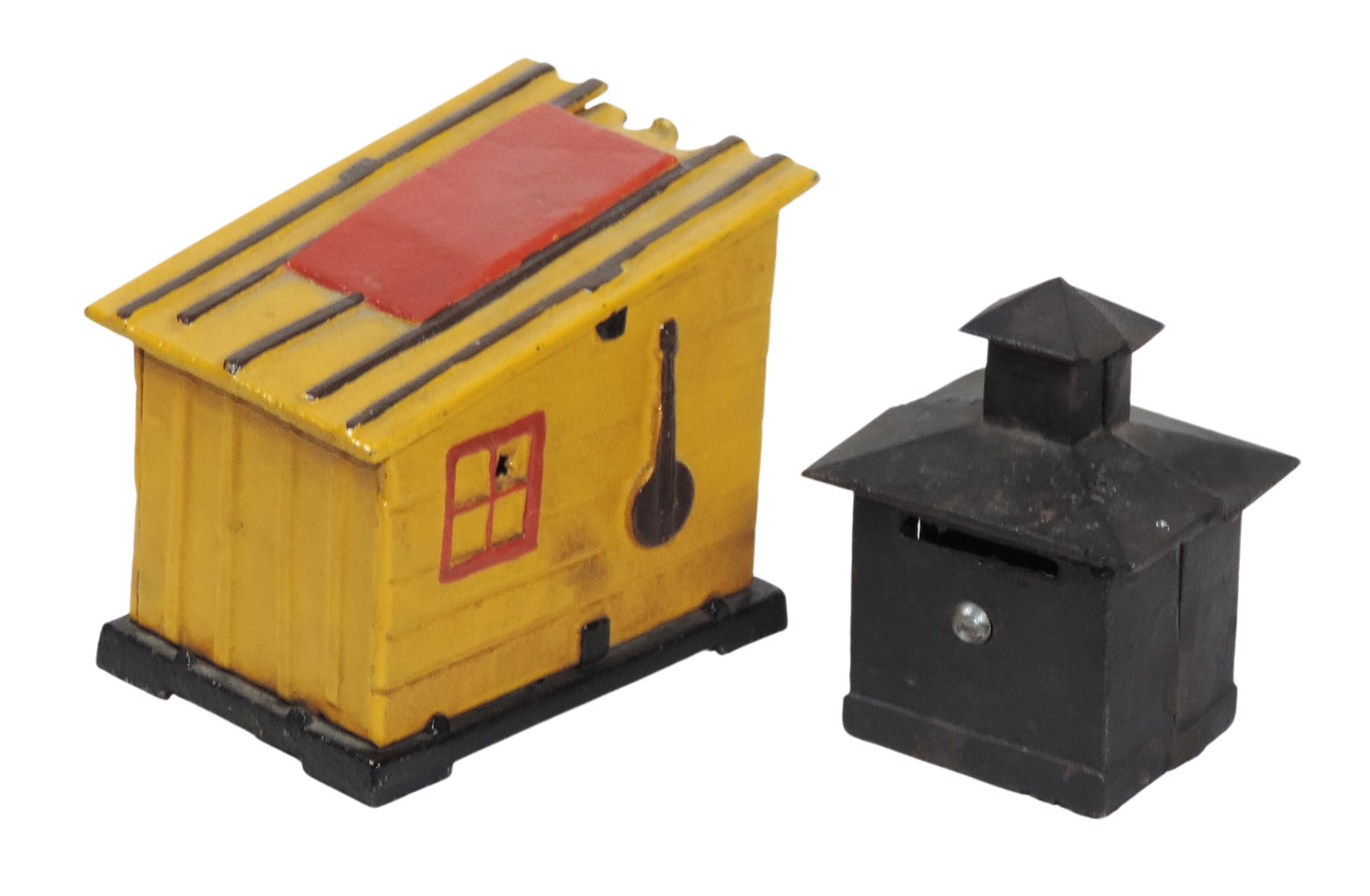 Banks (2), Mechanical Coin, Reproduction of J&E Stevens “Cabin” 1855, embossed Reproduc - 2