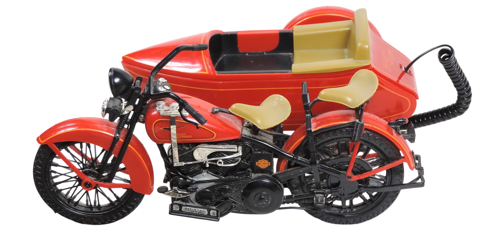 Harley-Davidson Vintage-Style Motorcycle w/Sidecar desk phone, made by Telemania, unique & Rare, ... - 2