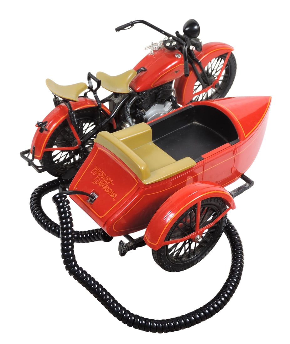Harley-Davidson Vintage-Style Motorcycle w/Sidecar desk phone, made by Telemania, unique & Rare, ... - 3