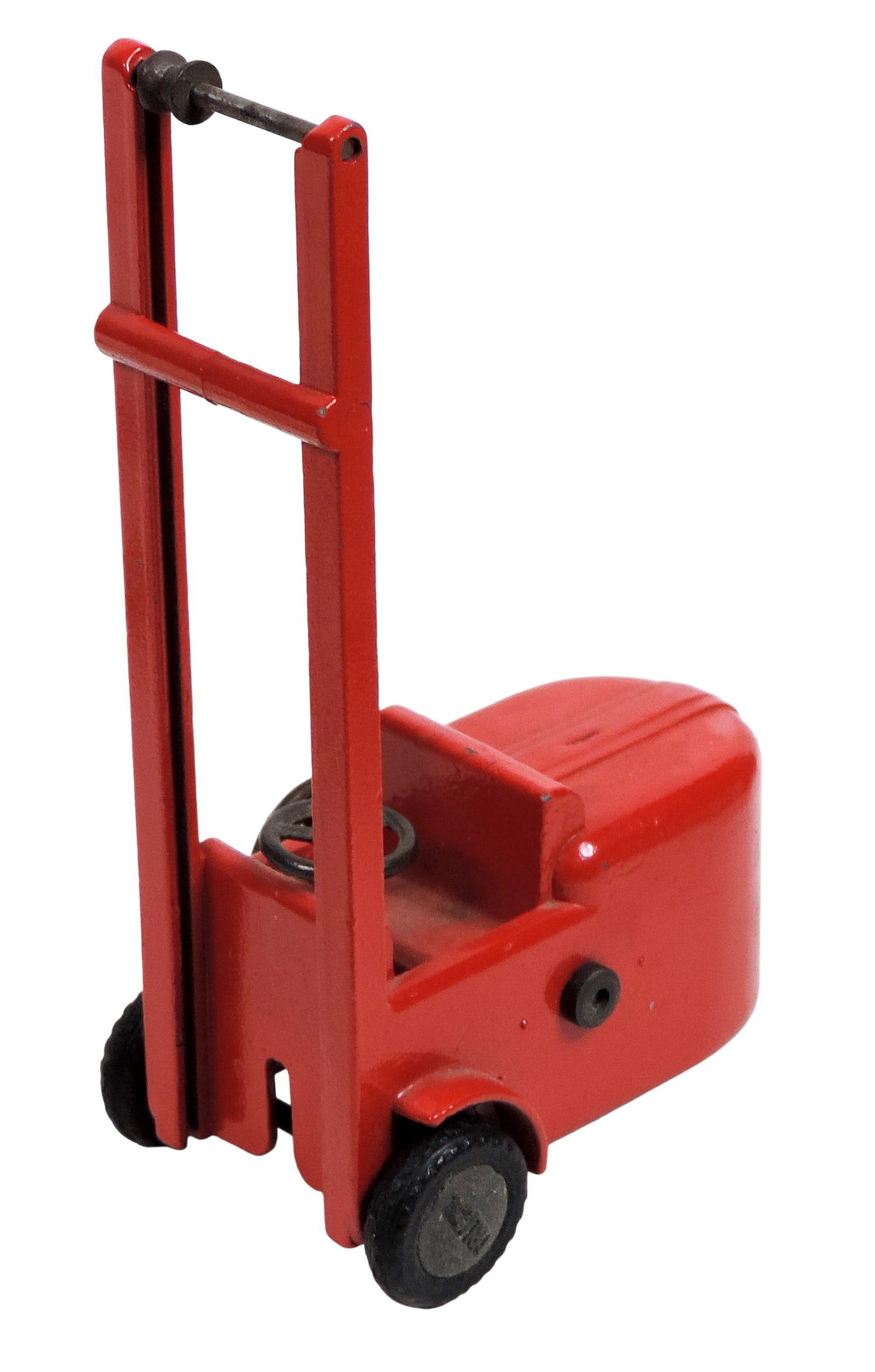 J.E. Stevens & Brown cast iron wash or tool stand, movable cast metal forklift-likely a Tekno & (3) - 3