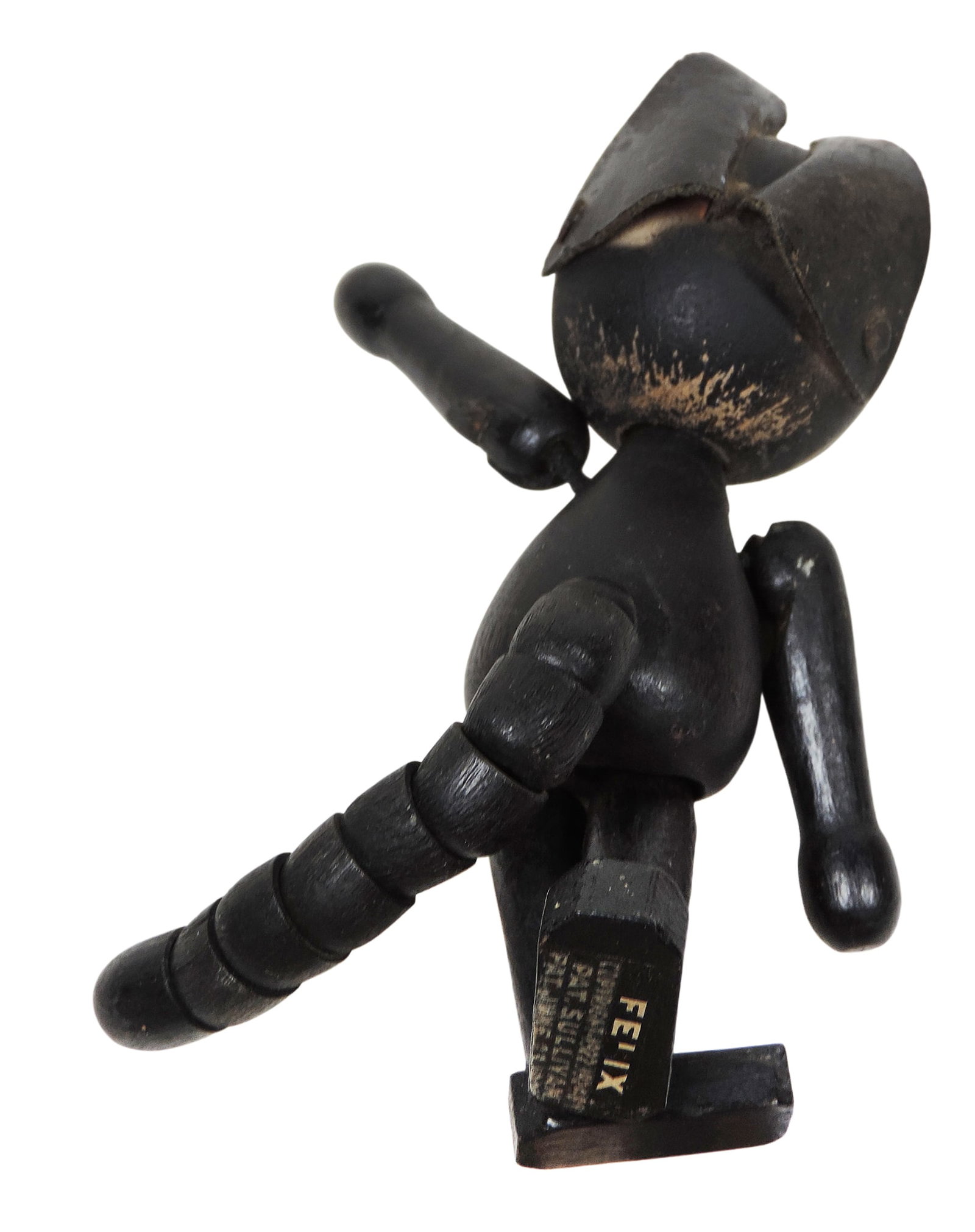 Felix The Cat by Schoenhut, articulated wooden toy, c. 1920s, VG+ cond w/minor paint loss (enlarg... - 3